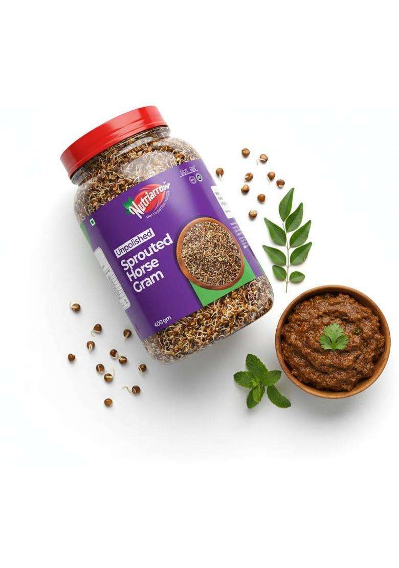 Nutriarrow Unpolished Sprouted Horse Gram |Traditional Millet | High In Protein 400 G - Indya