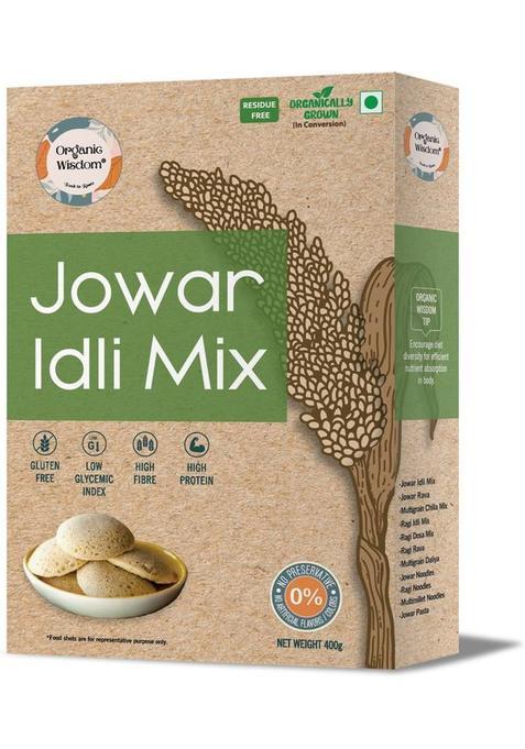 Organic Wisdom Instant Jowar Idli Mix | Rich In Protein & Dietary Fibre | Gluten Free & Low Gi 400 G