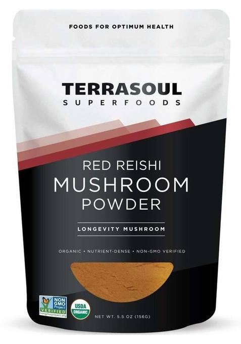 Terrasoul Superfoods Organic Red Reishi Mushroom Powder 4:1 Extract - 5.5-Ounce 156 G