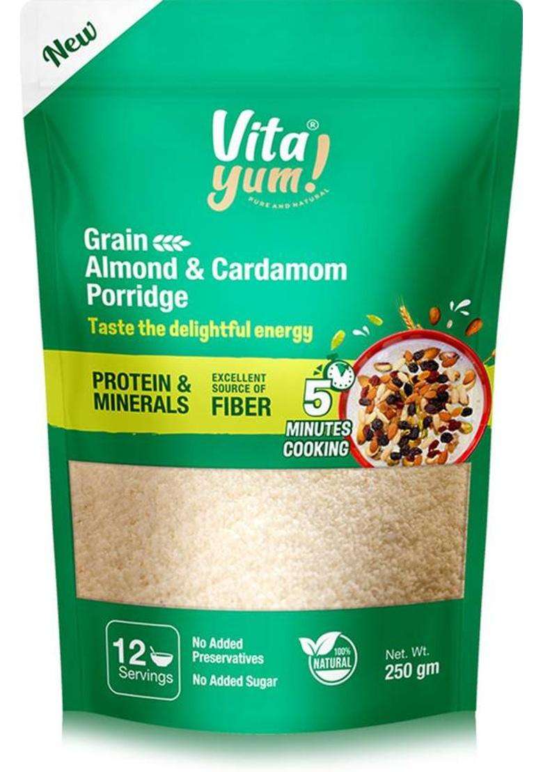 Vitayum Grain & Dry Fruits Porridge With Almonds & Cardamom | Natural Immunity Booster 250 G - Indya