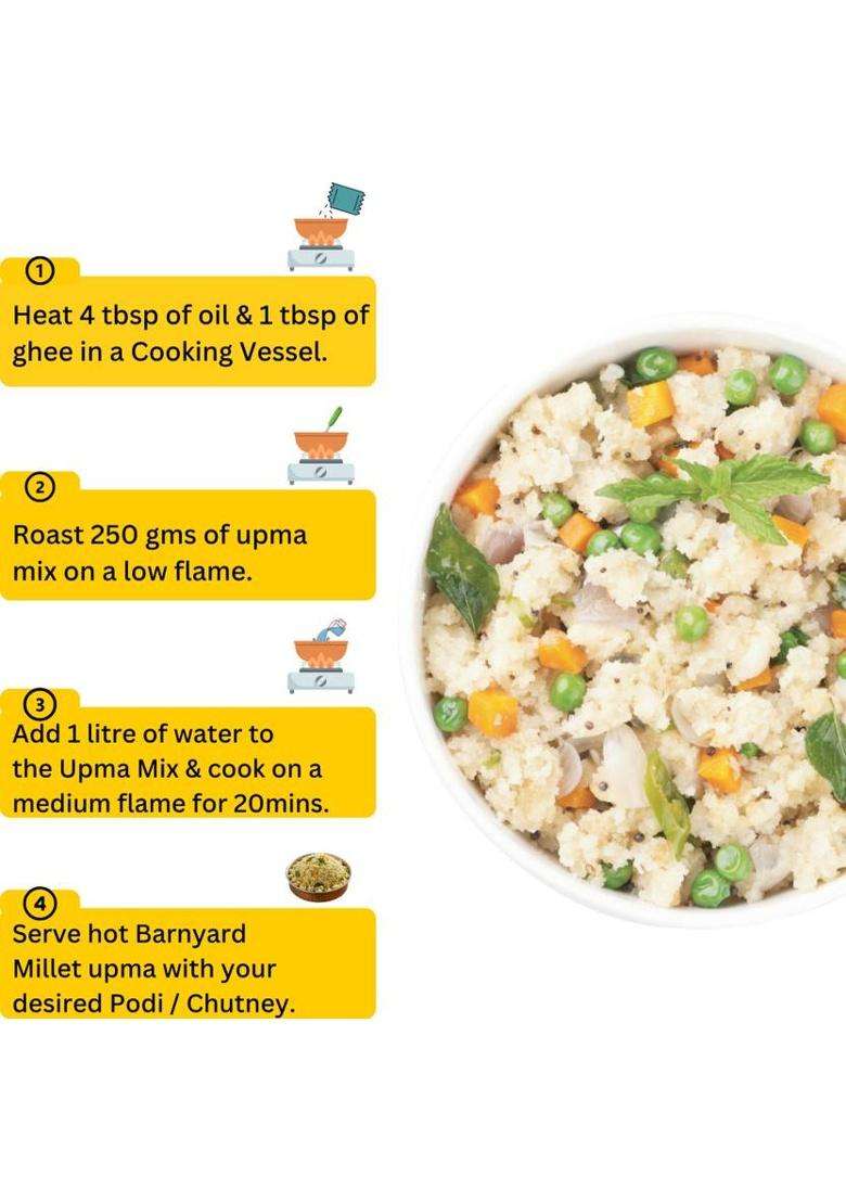 Nutrivise Xtreme Barnyard Millet Upma Mix-Instant Cook-Rich In Protein & Fiber-(Pack Of 1) 500 G - Indya