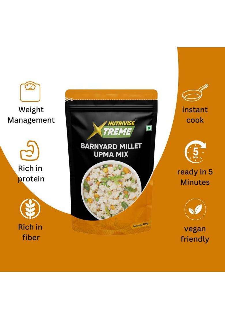 Nutrivise Xtreme Barnyard Millet Upma Mix-Instant Cook-Rich In Protein & Fiber-(Pack Of 1) 500 G - Indya