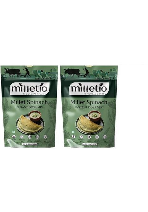 Milletio Instant Spinach Dosa Mix 28.2G Protein Millet & Spinach Blend No Maida Set Of 2&nbsp;&nbsp;(200 G)