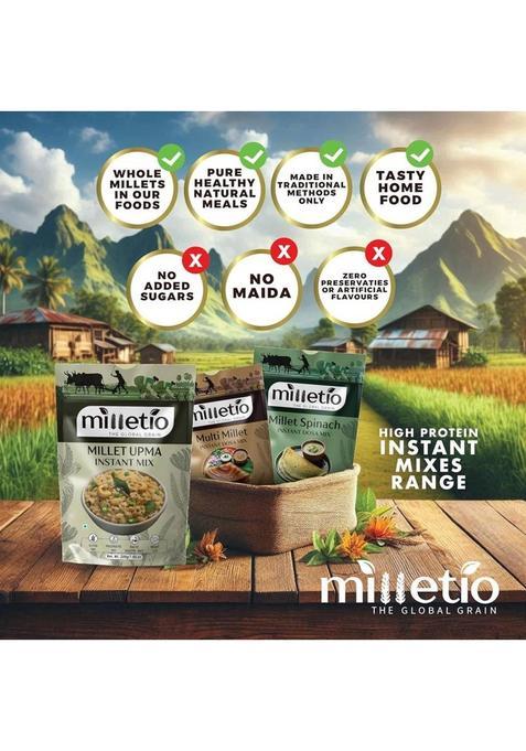 Milletio Instant Spinach Dosa Mix 28.2G Protein Millet & Spinach Blend No Maida Set Of 2 (200 G)