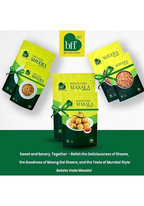 Bff Sweet & Savory Delight: Pack Of 2 Sheera, Batata Vada Masala & Moongdal Sheera  (680 G)
