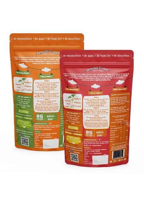 Gladful Sprouted Moong High-Protein Achari & Schezwan Chilla/Dosa Mix, Vegan, No Maida, 400 G&nbsp;&nbsp;(Pack Of 2)