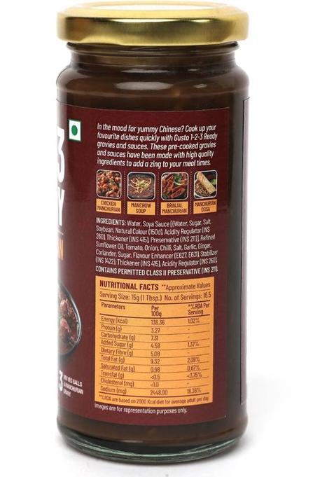 Gusto Foods Manchuian Gravy | Indo-Chinese Gravy | Ready To Cook In 3 Steps 500 G (Pack Of 2)