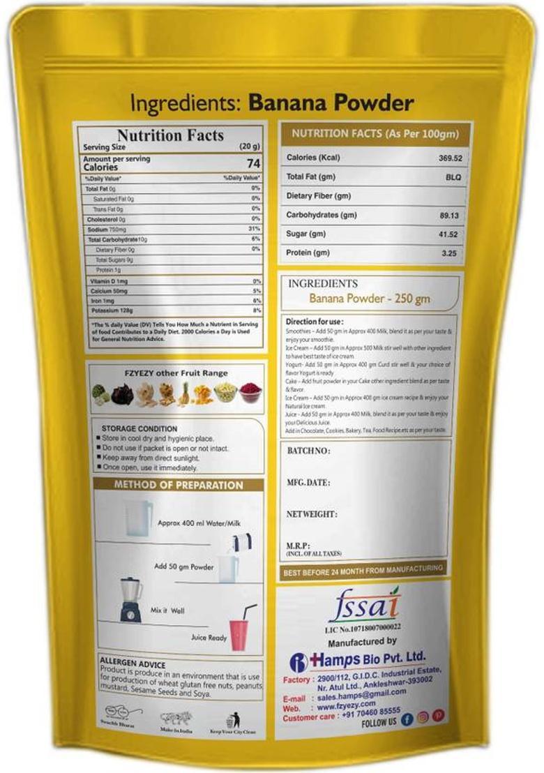 Fzyezy Freeze Dried|Healthy|Natural|Dehydrated Banana+Jamun Juice|Drink Powder 100 G (Pack Of 2)