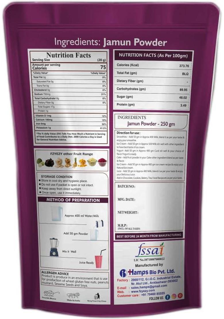 Fzyezy Freeze Dried|Healthy|Natural|Dehydrated Banana+Jamun Juice|Drink Powder 100 G (Pack Of 2)