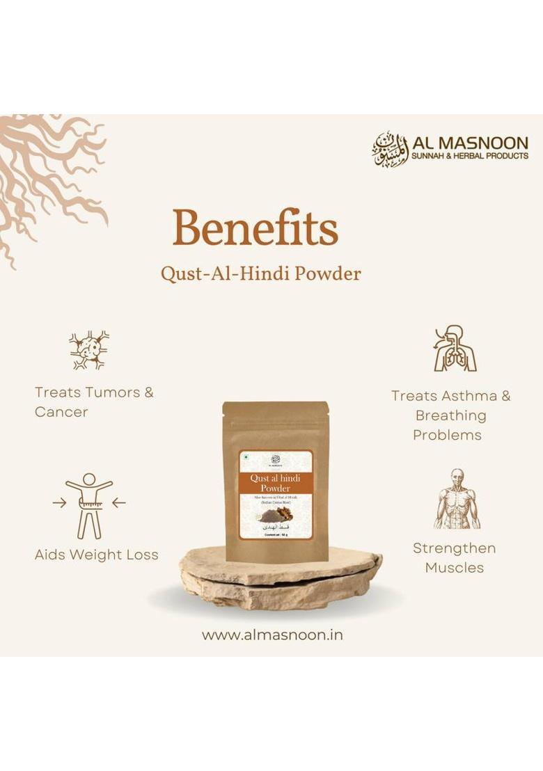 Almasnoon Al Masnoon Qust Al Hindi Powder/Powder 50G (Pack Of 1) 100% Natural & Pure (50 G)