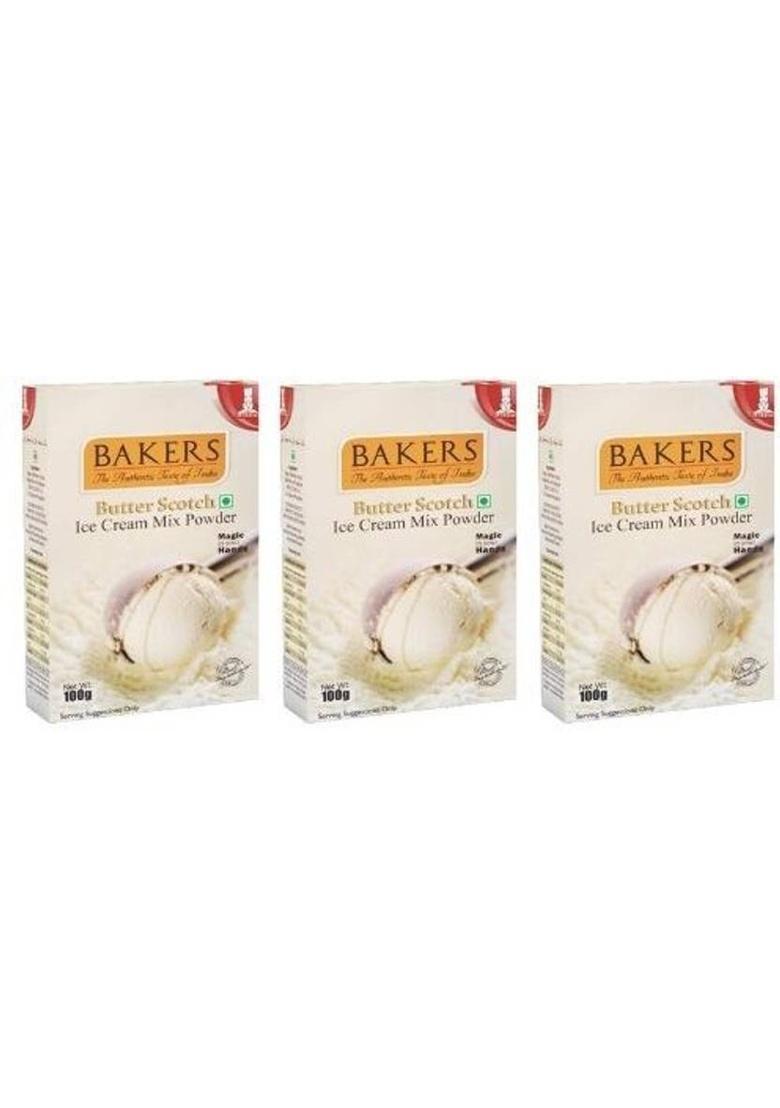Bakers Butter Scotch Ice Cream Powder | 100% Veg | Classic & Delightful | Pack Of 3 300 G (Pack Of 3)