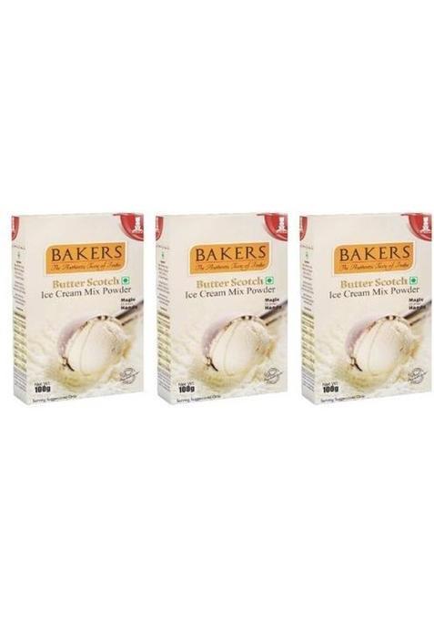 Bakers Butter Scotch Ice Cream Powder | 100% Veg | Classic & Delightful | Pack Of 3 300 G (Pack Of 3)
