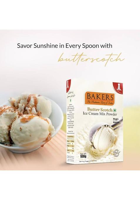 Bakers Butter Scotch Ice Cream Powder | 100% Veg | Classic & Delightful | Pack Of 3 300 G (Pack Of 3)