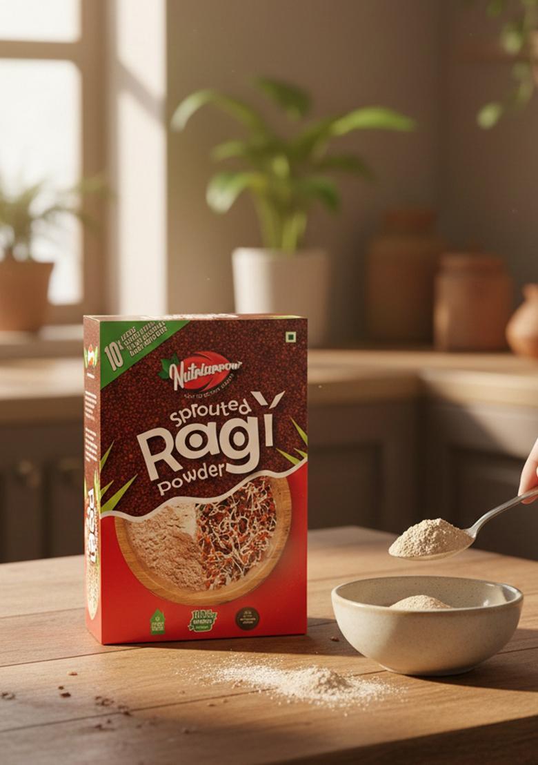 Nutriarrow Sprouted Ragi Powder 200G | Nutritious Than Normal Ragi | Natural & Healthy 200 G