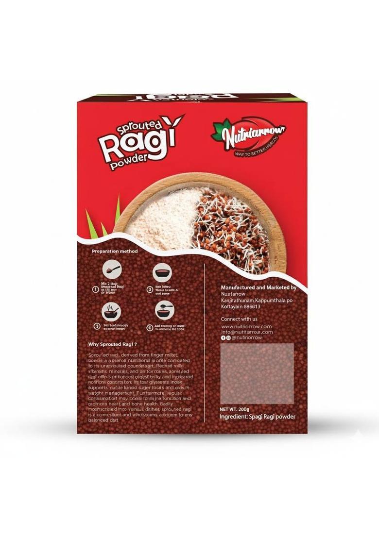 Nutriarrow Sprouted Ragi Powder 200G | Nutritious Than Normal Ragi | Natural & Healthy 200 G