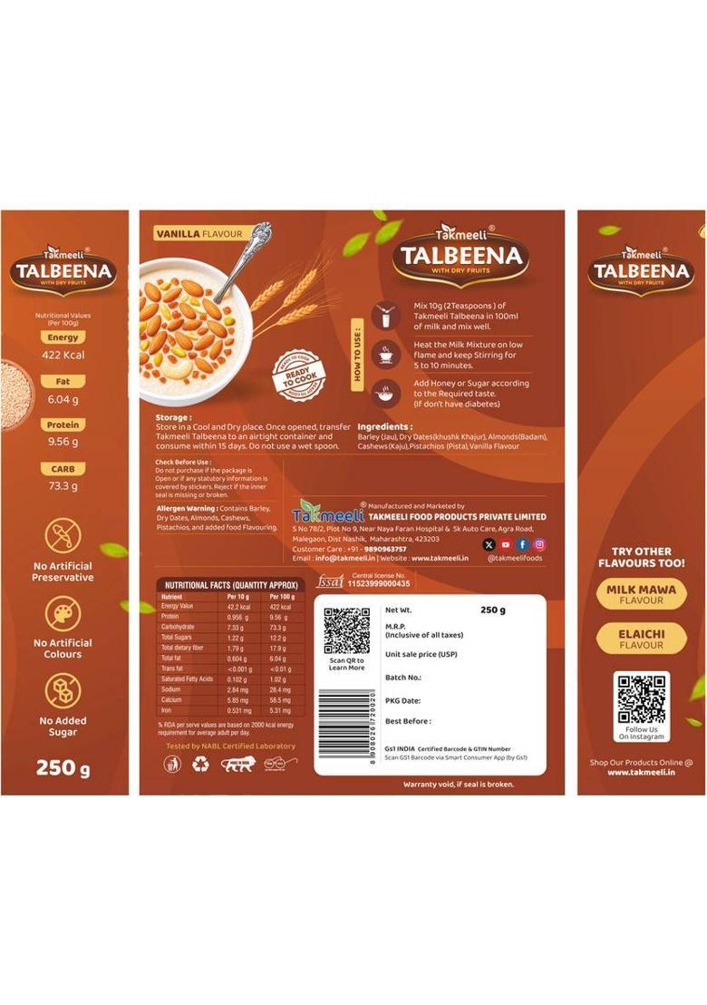 Takmeeli Talbeena With Dry Fruits – Combo | Premium Pack | Pack-3 | 250G X 3 = 750 G (Pack Of 3)
