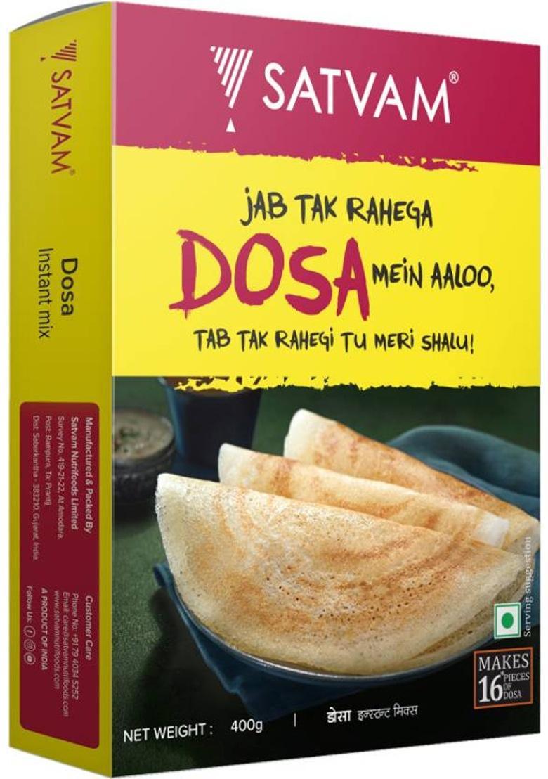 Satvam Dosa Instant Mix (2 X 400G) 800 G (Pack Of 2)