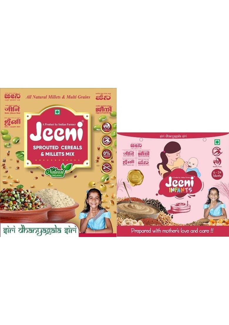 Jeeni Combo Pack Of Millet Traditional Mix (400 Gm) And Double Filtered (500 Gm) 900 G (Pack Of 2)