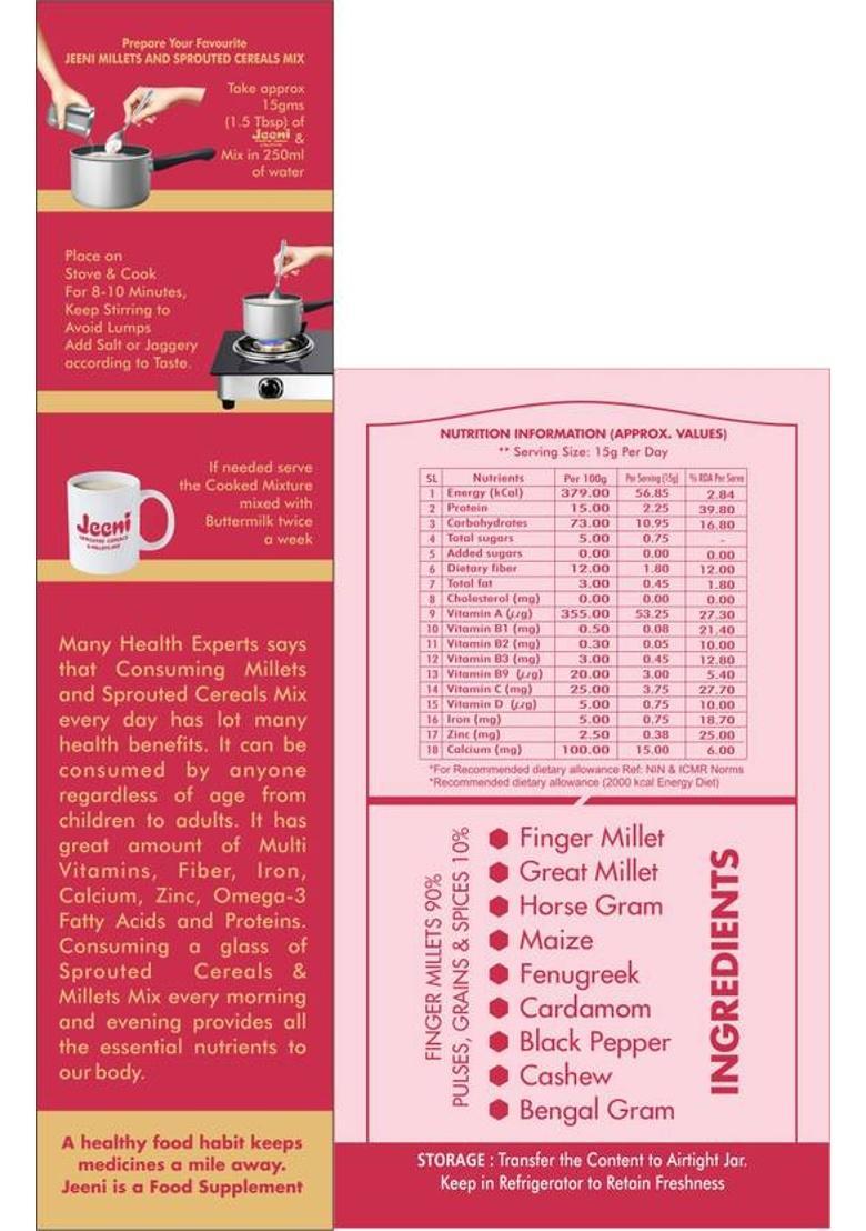 Jeeni Combo Pack Of Millet Traditional Mix (400 Gm) And Double Filtered (500 Gm) 900 G (Pack Of 2)