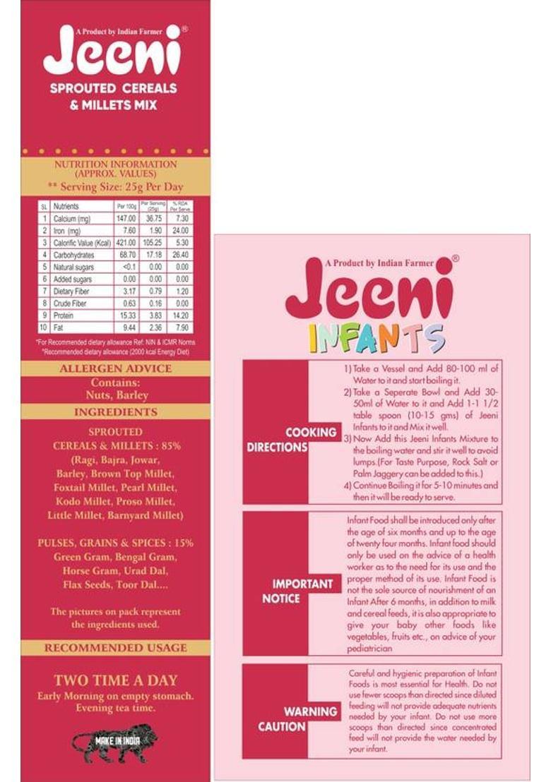 Jeeni Combo Pack Of Millet Traditional Mix (400 Gm) And Double Filtered (500 Gm) 900 G (Pack Of 2)