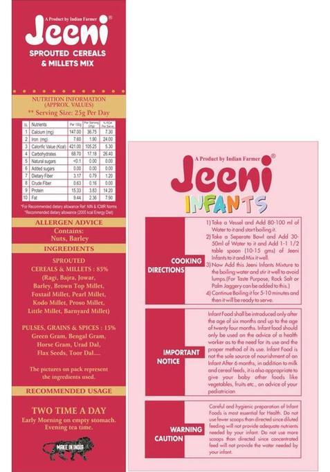Jeeni Combo Pack Of Millet Traditional Mix (400 Gm) And Double Filtered (500 Gm) 900 G (Pack Of 2)