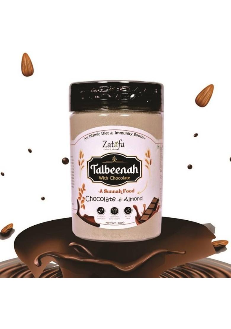 Zatafa Chocolate Talbina With Almonds, Natural & Healthy Breakfast Cereal, Sunnah Food 300 G