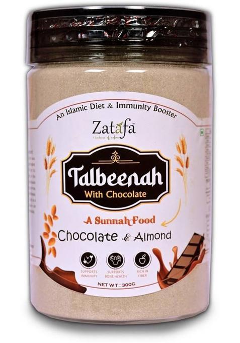 Zatafa Chocolate Talbina With Almonds, Natural & Healthy Breakfast Cereal, Sunnah Food 300 G