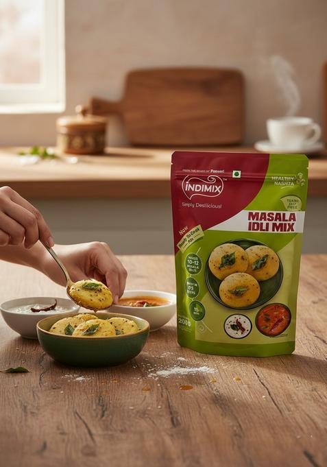 Indimix Instant Ready To Cook Masala Idli Mix | Ready In 3 Steps | Healthy & Tasty 200 G