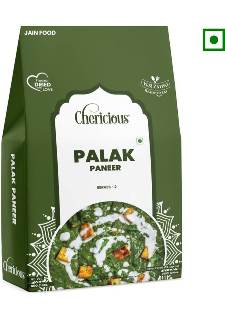 Chericious Ready To Eat Jain Palak Paneer (Re.Hy.Wt. 300 Gms), No Preservatives, Healthy (90 G)