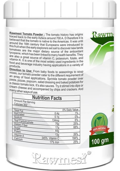 Rawmest 100% Organic Tomato Powder 100Gm 300 G (Pack Of 3)