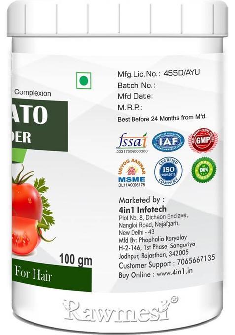Rawmest 100% Organic Tomato Powder 100Gm 300 G (Pack Of 3)
