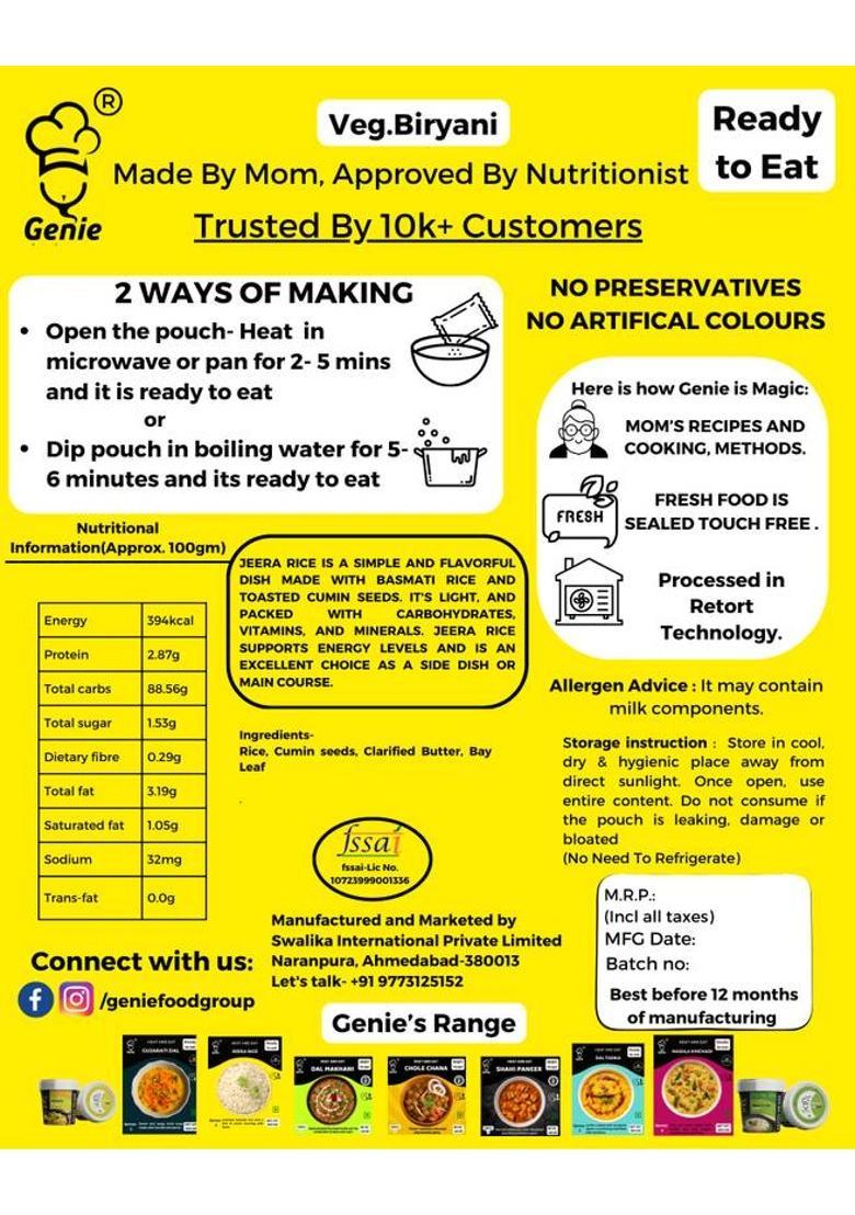 Genie Food Group Ready To Eat Jeera Rice (300G) (300 G)