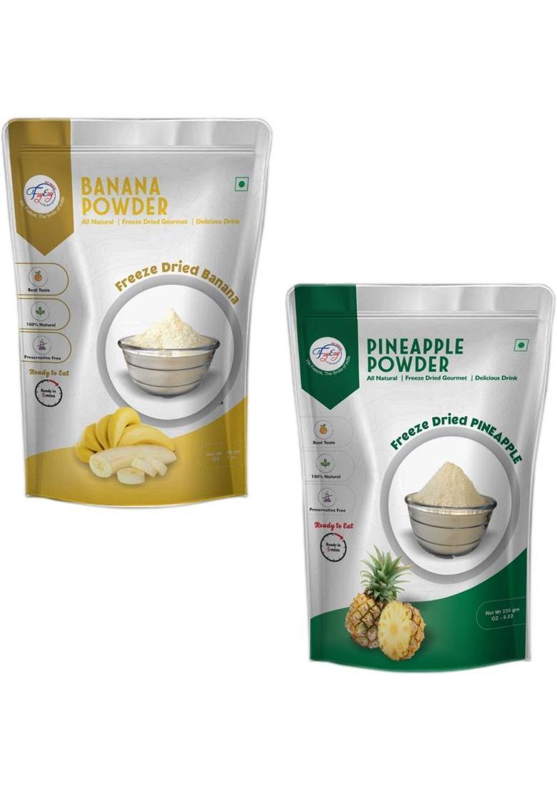 Fzyezy Freeze Dried|Healthy|Natural|Dehydrated Banana+Pineapple Juice|Drink Powder 100 G (Pack Of 2)