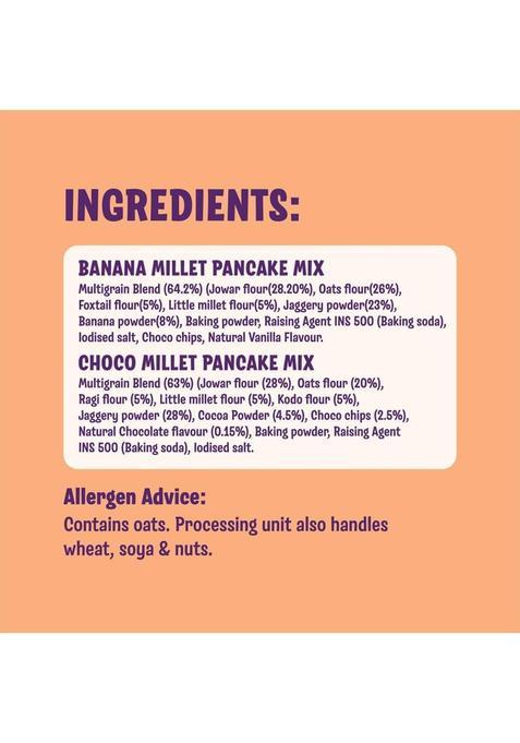 Millimo Choco Ragi & Banana Millet Pancake Mix | High Protein & Fiber 290 G (Pack Of 2)