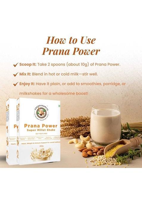Cocosugarite Prana Power Super Millet Shake Plant-Based Nutritious Health Drink Mix (250Gm*2) 500 G