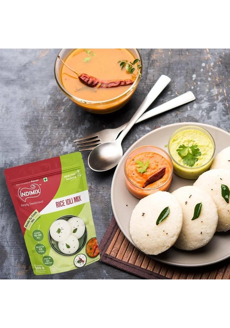 Indimix Instant Ready To Cook Rice Idli Mix | Ready In 3 Steps | Healthy & Tasty 500 G