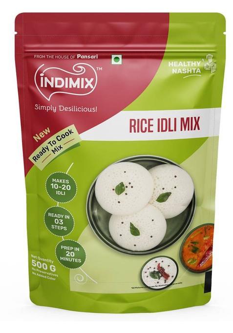 Indimix Instant Ready To Cook Rice Idli Mix | Ready In 3 Steps | Healthy & Tasty 500 G
