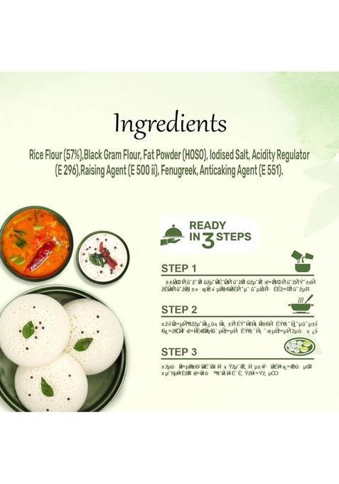 Indimix Instant Ready To Cook Rice Idli Mix | Ready In 3 Steps | Healthy & Tasty 500 G
