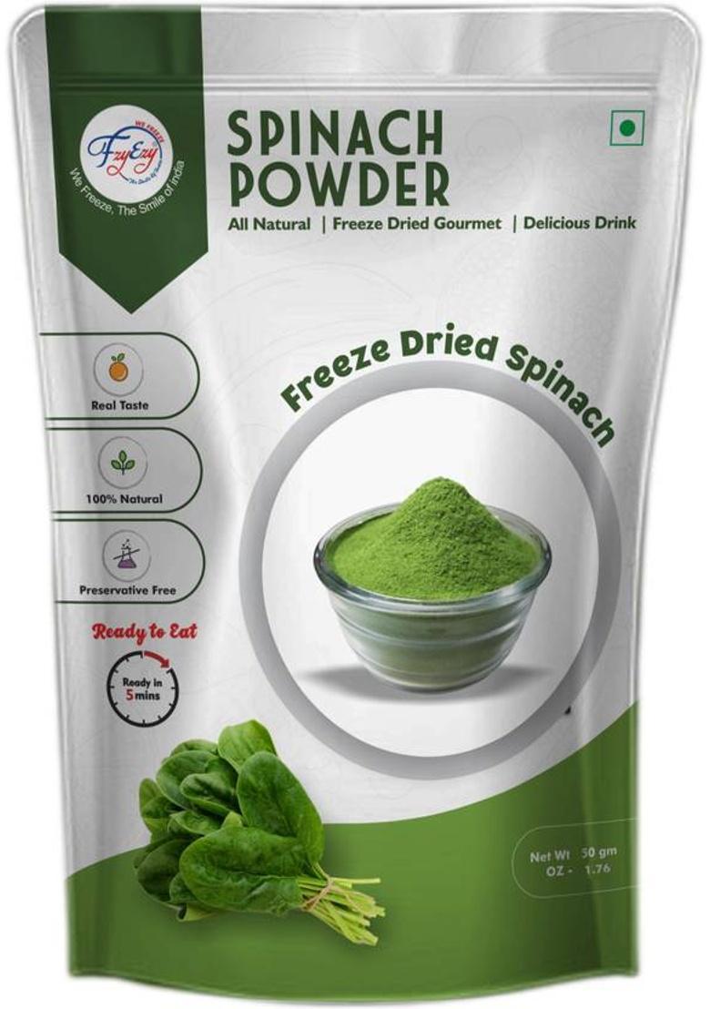 Fzyezy Freeze Dried|Healthy|Organic|Dehydrated Spinach Powder Pack-4(50Gm) 200 G