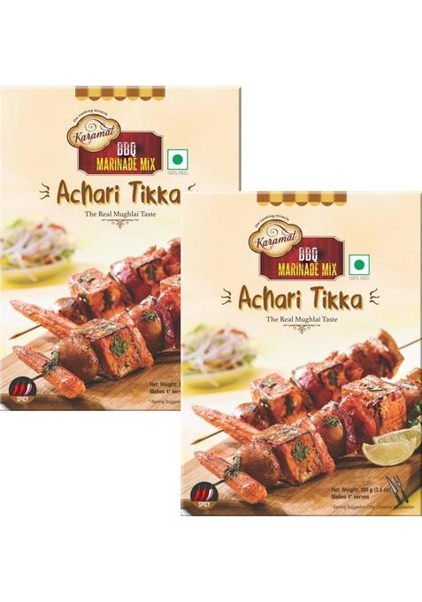 Karamat Achari Tikka Marinade Mix Pack Of 2 (100G Each), Ready To Cook, Bbq Masala&nbsp;&nbsp;(200 G)
