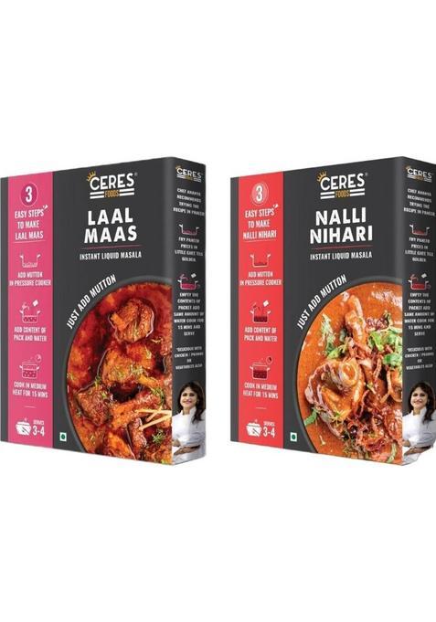 Ceres Foods Combo Of 2: Laal Maas & Nalli Nihari Instant Liquid Masala (No Preservatives) 400 G&nbsp;&nbsp;(Pack Of 2)