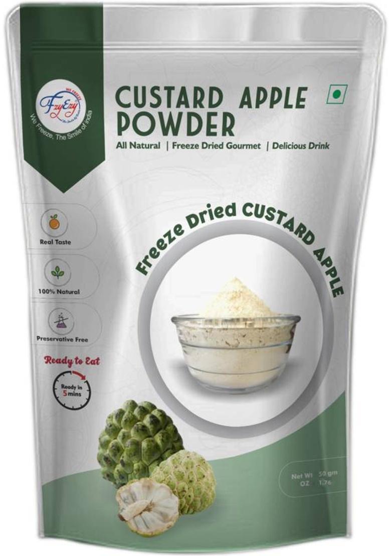 Fzyezy Freeze Dried|Healthy|Natural|Dehydrated Strawberry+Custard Apple Drink Powder 100 G (Pack Of 2)