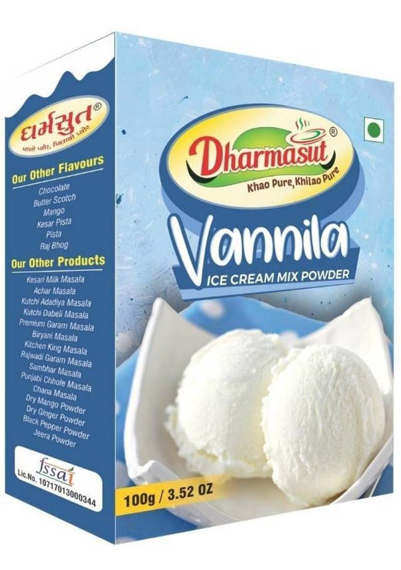 Dharmasut 2 Vanilla + 2 Rose Instant Ice Cream Mix Powder | Combo Of 4 | 400 G (Pack Of 4)