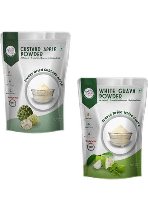 Fzyezy Freeze Dried|Healthy|Natural|Dehydrated Custard+White Guava Drink Powder 100 G (Pack Of 2)