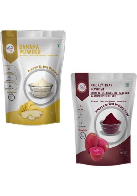 Fzyezy Freeze Dried|Healthy|Natural|Dehydrated Banana+Prickly Pear Juice|Drink Powder 100 G&nbsp;&nbsp;(Pack Of 2)