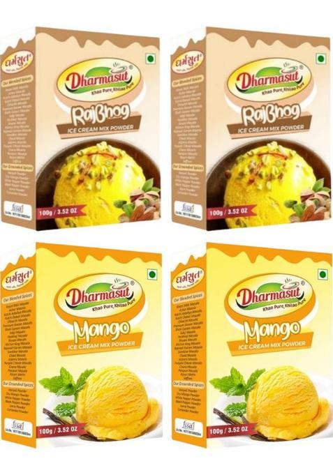 Dharmasut 2 Rajbhog + 2 Mango Instant Ice Cream Mix Powder 400 G&nbsp;&nbsp;(Pack Of 4)