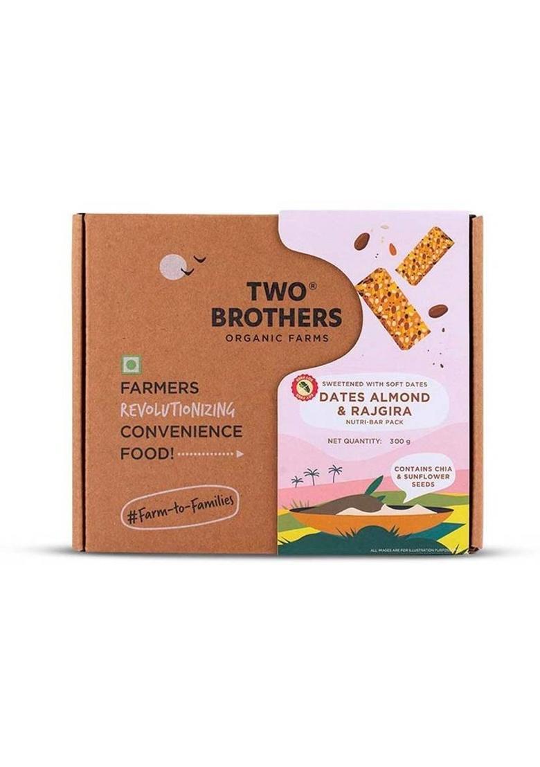 Two Brothers Organic Farms Dates Almond & Rajgira Nutri-Bar 300 G