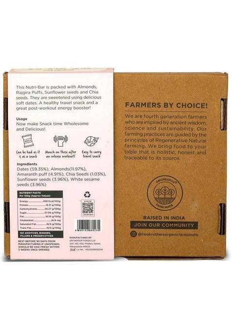 Two Brothers Organic Farms Dates Almond & Rajgira Nutri-Bar 300 G