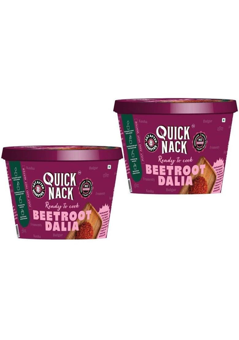 Quick Nack Beetroot Dalia | Ready-To-Cook Instant Healthy Breakfast | High Fiber (140 G)