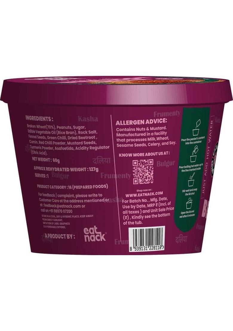 Quick Nack Beetroot Dalia | Ready-To-Cook Instant Healthy Breakfast | High Fiber (140 G)